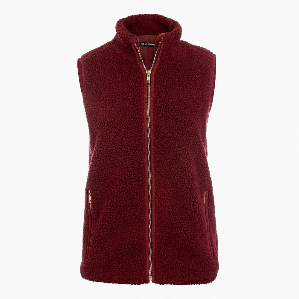 JCrew Burgundy Fleece Vest NWOT